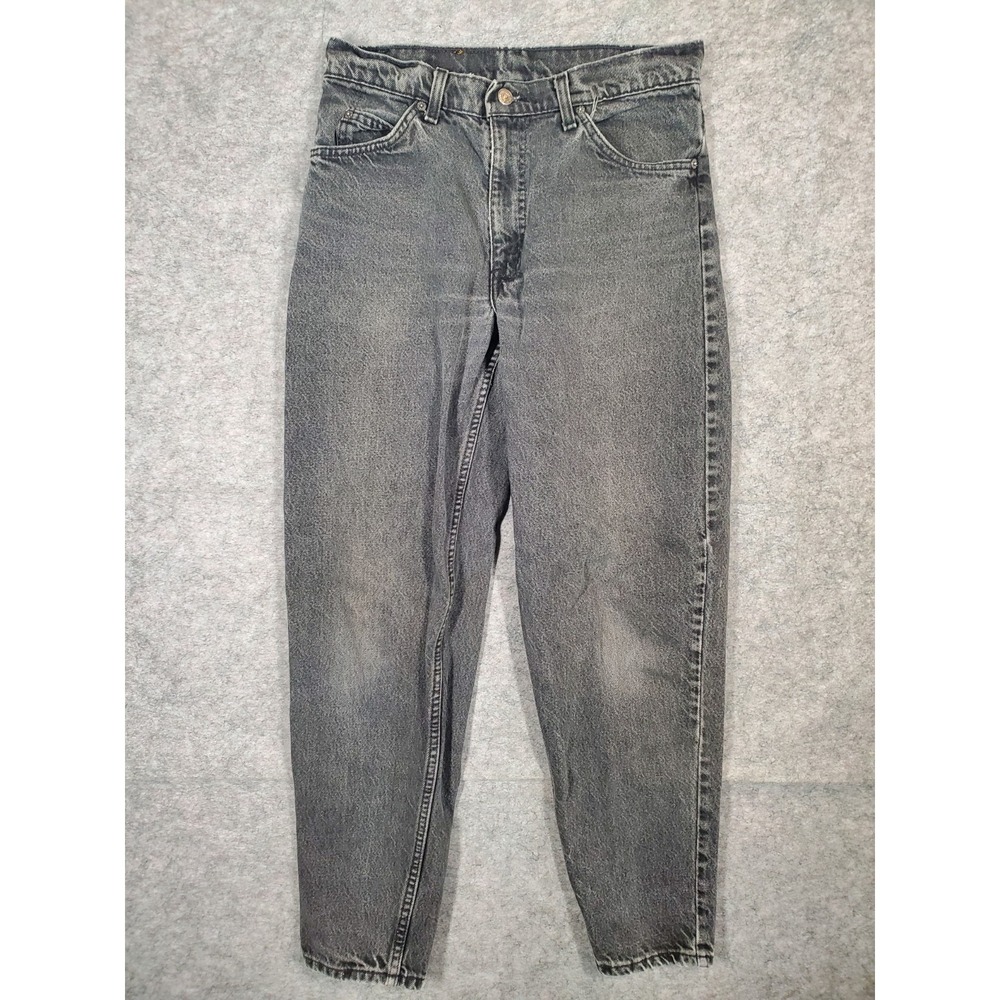 Vintsge Levi's 560 Orange Tab Jeans Mens 31x32 Black USA Loose Taper Distressed - Picture 6 of 16